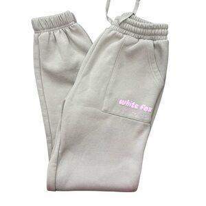 WHITE FOX size XS Joggers Era 8 Cream Color with pink puff